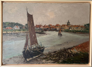 Georg Hambüchen, Moored vessel near Nieuwpoort, - Lyklema Fine Art
