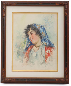 Giuseppe Uva, Portrait of a girl - Lyklema Fine Art