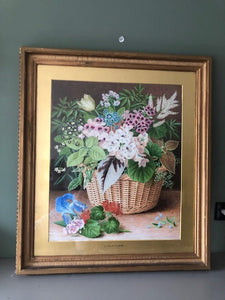 James T. Clapham, A flower still life in a basket - Lyklema Fine Art