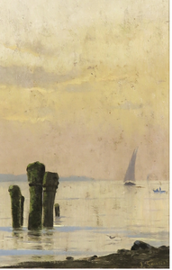 Fernand Gaullis, Lac Léman, olie op doek