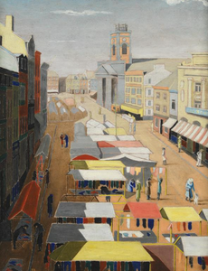European school, market scene, painting - Lyklema Fine Art