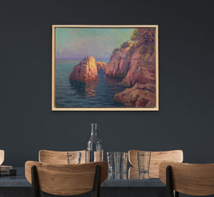 Primitif Bono, Coastline at sunset, oil on canvas - Lyklema Fine Art