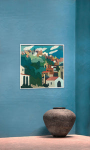 Willem Borgh, Ligurian Town in the Mountains - Lyklema Fine Art