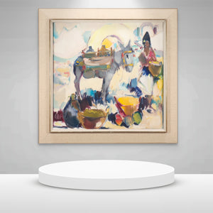 Willem Jilts Pol (1905-1988) Market scene with Donkey - Lyklema Fine Art