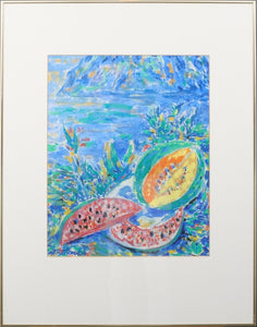 Max Raedecker, A Mediterranean landscape with melons, Gouache - Lyklema Fine Art