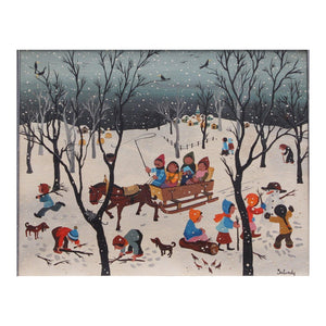 Marie Louise Batardy, Winter Fun - for sale at Lyklema Fine Art