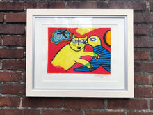 Load image into Gallery viewer, Corneille, Yellow Cat With Bird - for sale at Lyklema Fine Art

