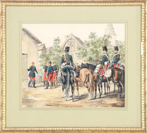 Emmanuel Grammont, Cavalry , watercolour - Lyklema Fine Art