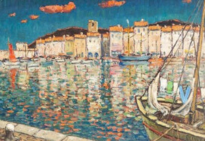 Frans Ruwel, Sunny day at the harbour - for sale at Lyklema Fine Art