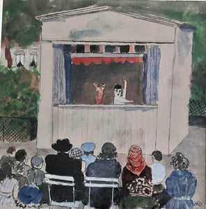 Harm Kamerlingh Onnes, Puppet show, watercolour - for sale at Lyklema Fine Art