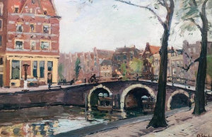 David Schulman, A view of the Brouwersgracht and Prinsengracht - for sale at Lyklema Fine Art