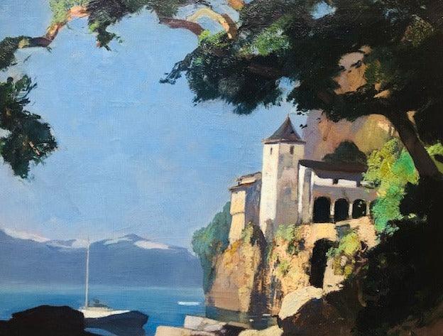 Adriaan van 't Hoff, 'Lake view in Italy' - for sale at Lyklema Fine Art