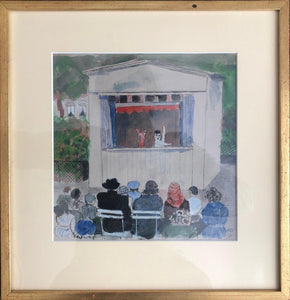 Harm Kamerlingh Onnes, Puppet show, watercolour - for sale at Lyklema Fine Art