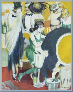 Kurt Heiligenstaedt, Roaring Twenties Cocktail Party, gouache - for sale at Lyklema Fine Art