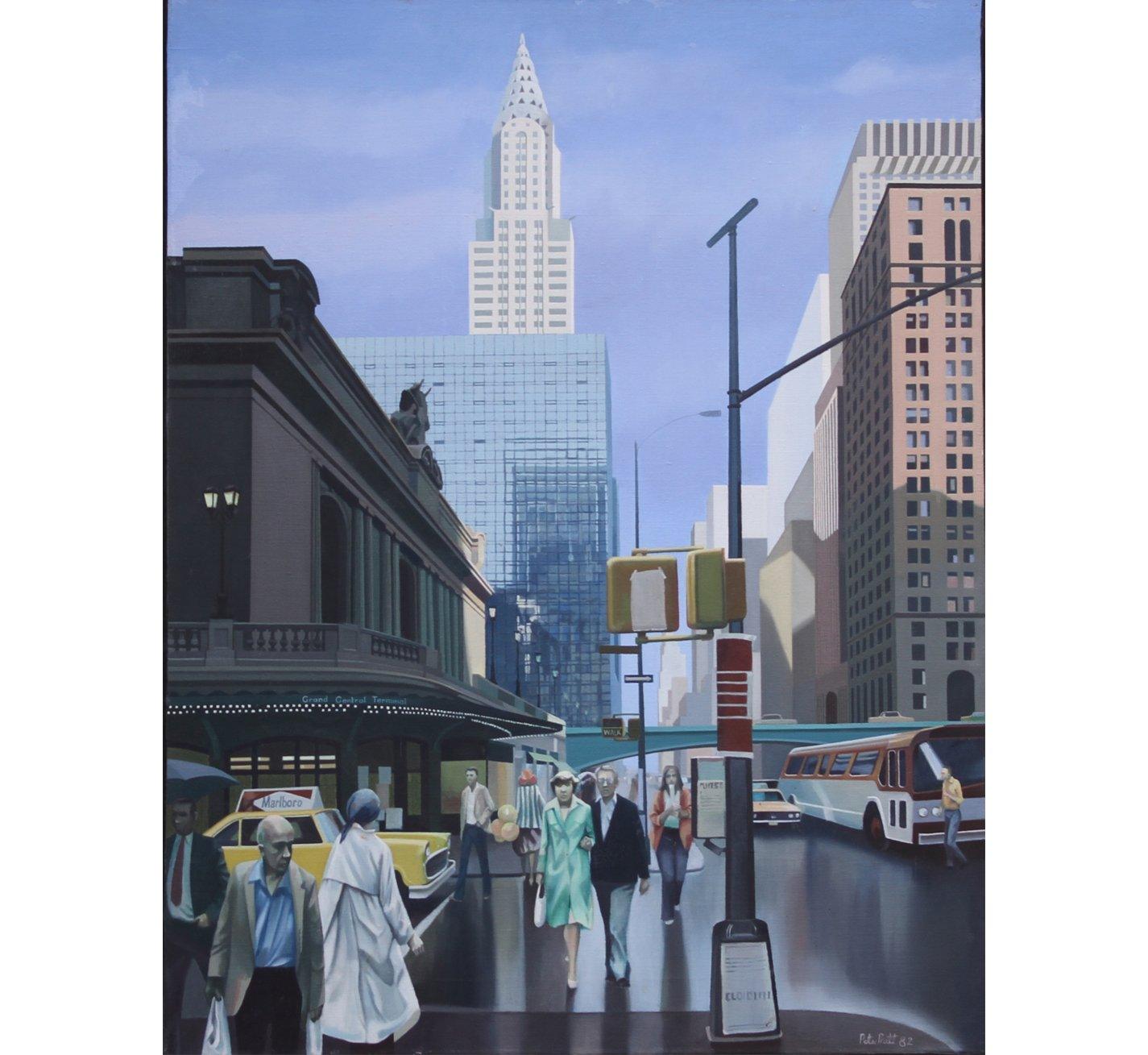 Peter Pratt, A view on the Chrysler Building, New York - for sale at Lyklema Fine Art