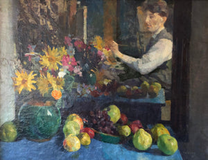 Pol Dom - Selfportrait with flowers - for sale at Lyklema Fine Art