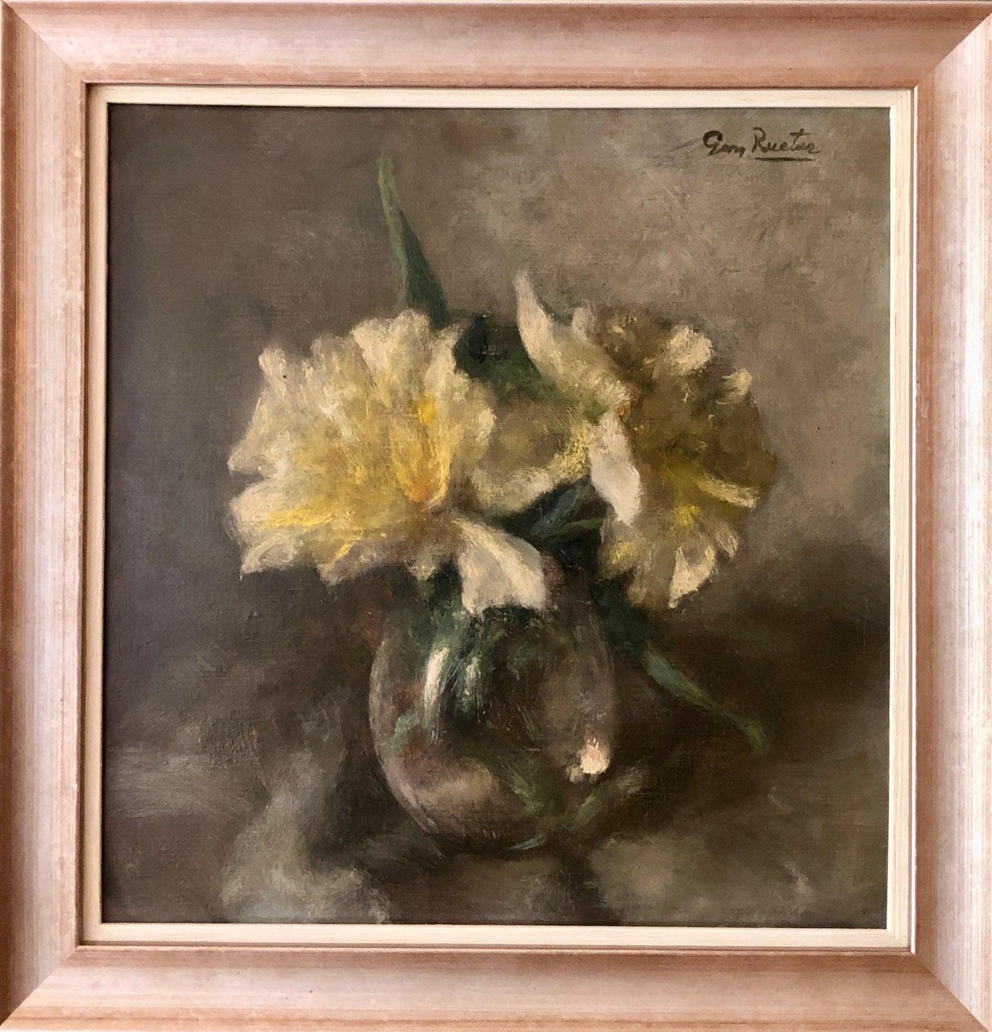 Georg Rueter,  A Flower Still Life with Roses - for sale at Lyklema Fine Art