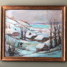 Load image into Gallery viewer, William Samuel Horton, Figures on a path in a winter landscape, possibly Gstaad - for sale at Lyklema Fine Art
