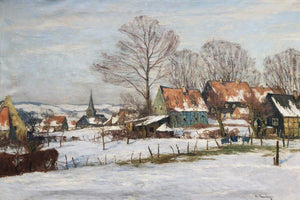 Alfred Rasenberger, Houses in a German Winter Landscape - for sale at Lyklema Fine Art
